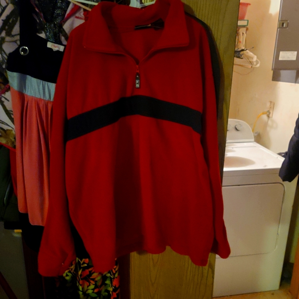 Zip up sweatshirt.